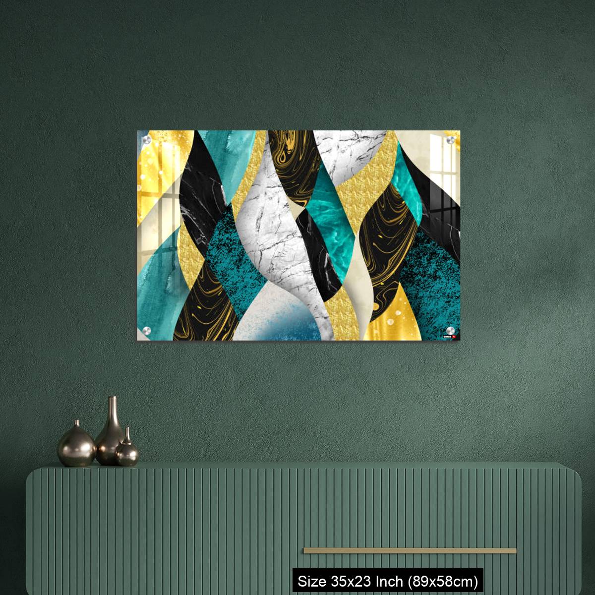 OMGs Acrylic Wall Decor – Golden, blue, turquoise, black, gray, white and gray marble background - Image 9