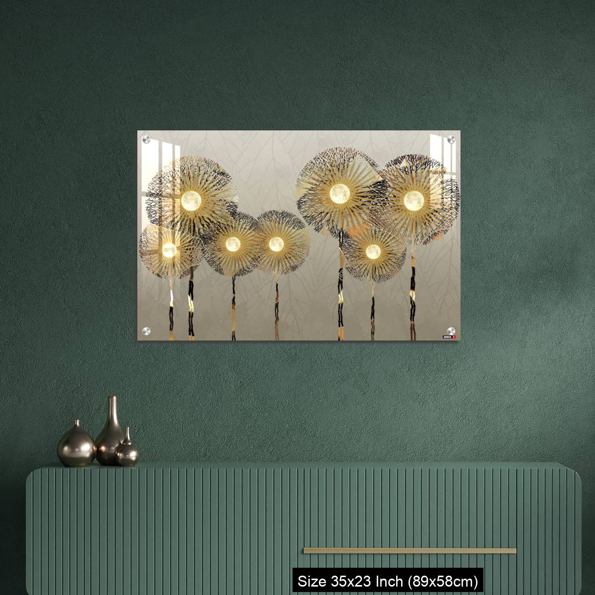 OMGs Acrylic Wall Decor – Golden silhouettes dandelion in light background - Image 9