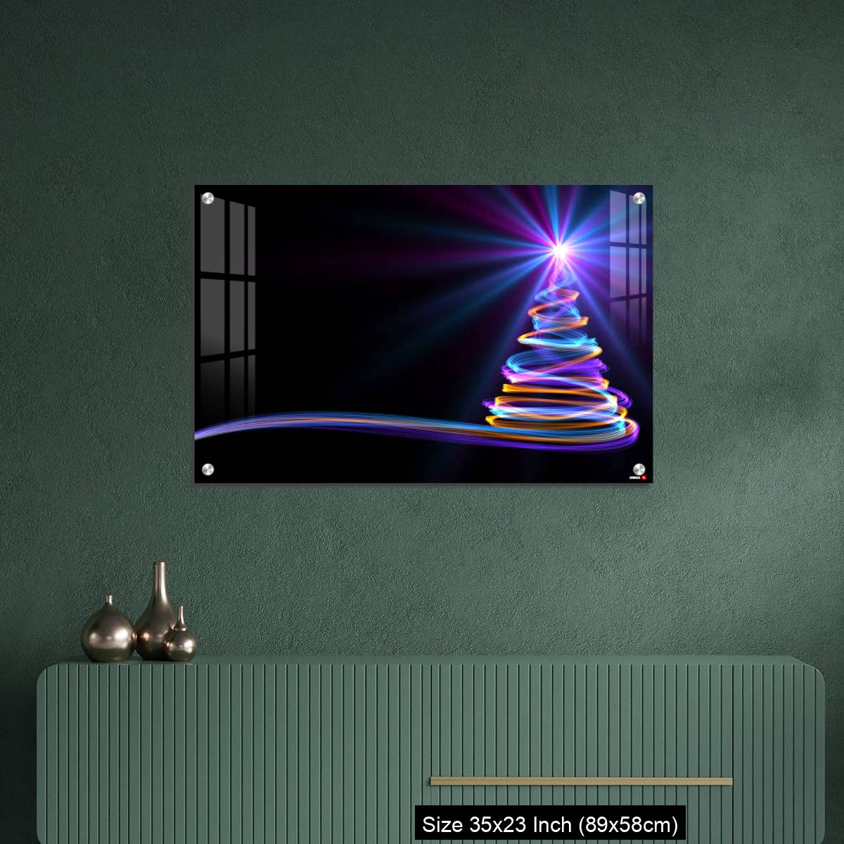 OMGs Acrylic Wall Decor – Christmas Tree From Yellow, Blue And Purple Neon Streaks - Image 9