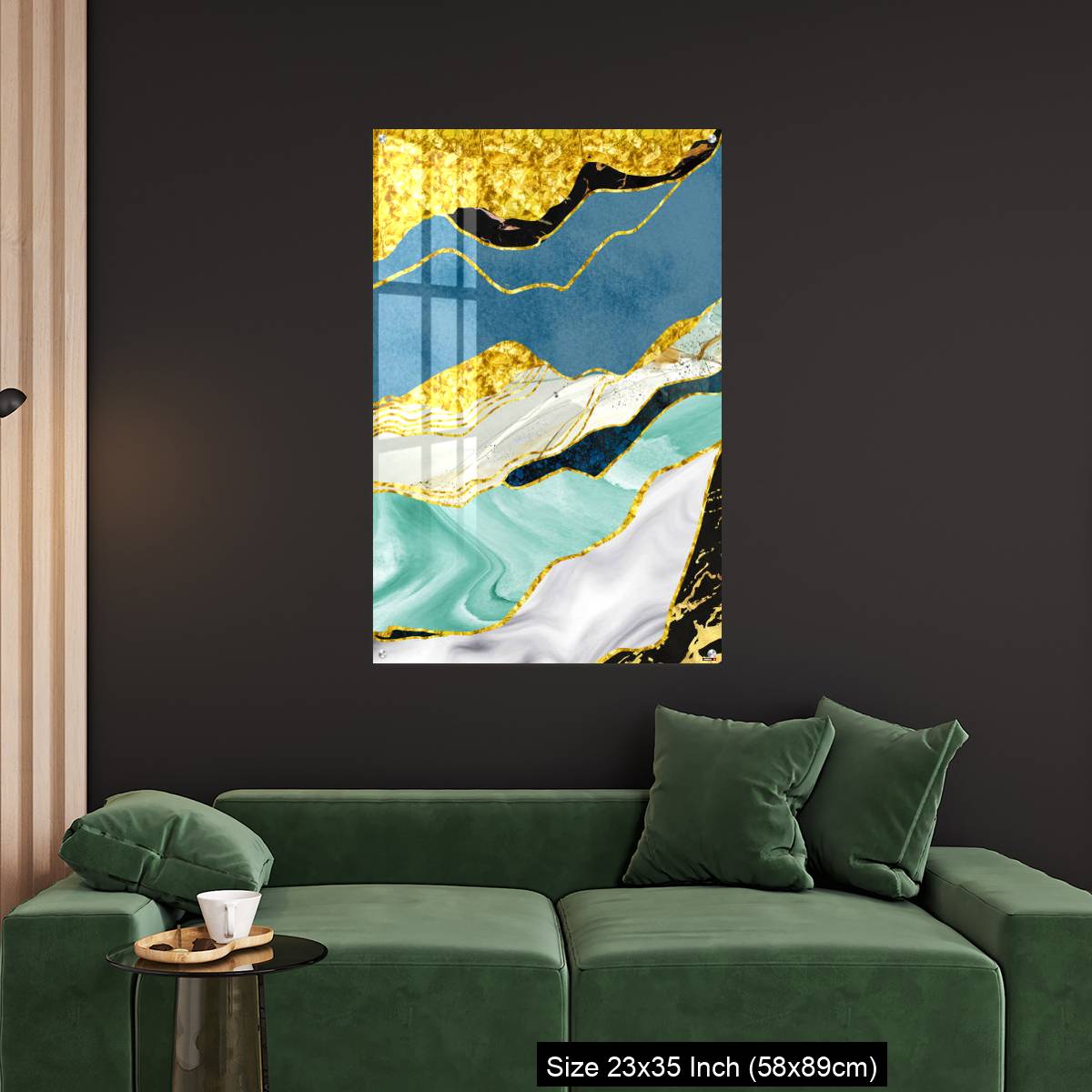 OMGs Acrylic Wall Decor – Golden, blue, turquoise, black, gray, white and gray background - Image 11