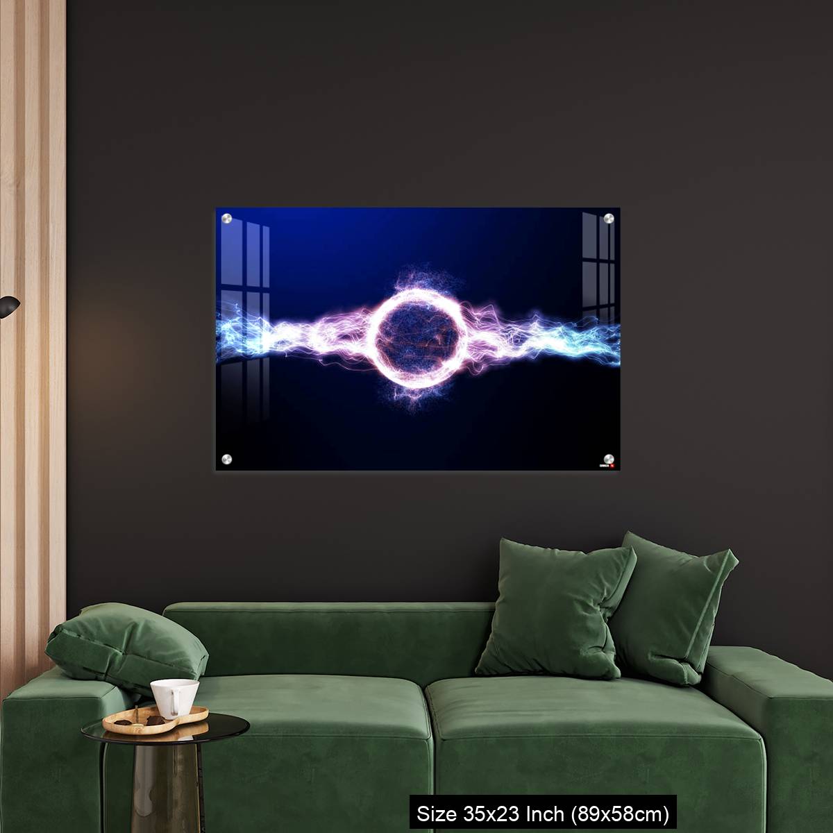 OMGs Acrylic Wall Decor – Global smart world thunder neon color light with ray light shining in space - Image 11
