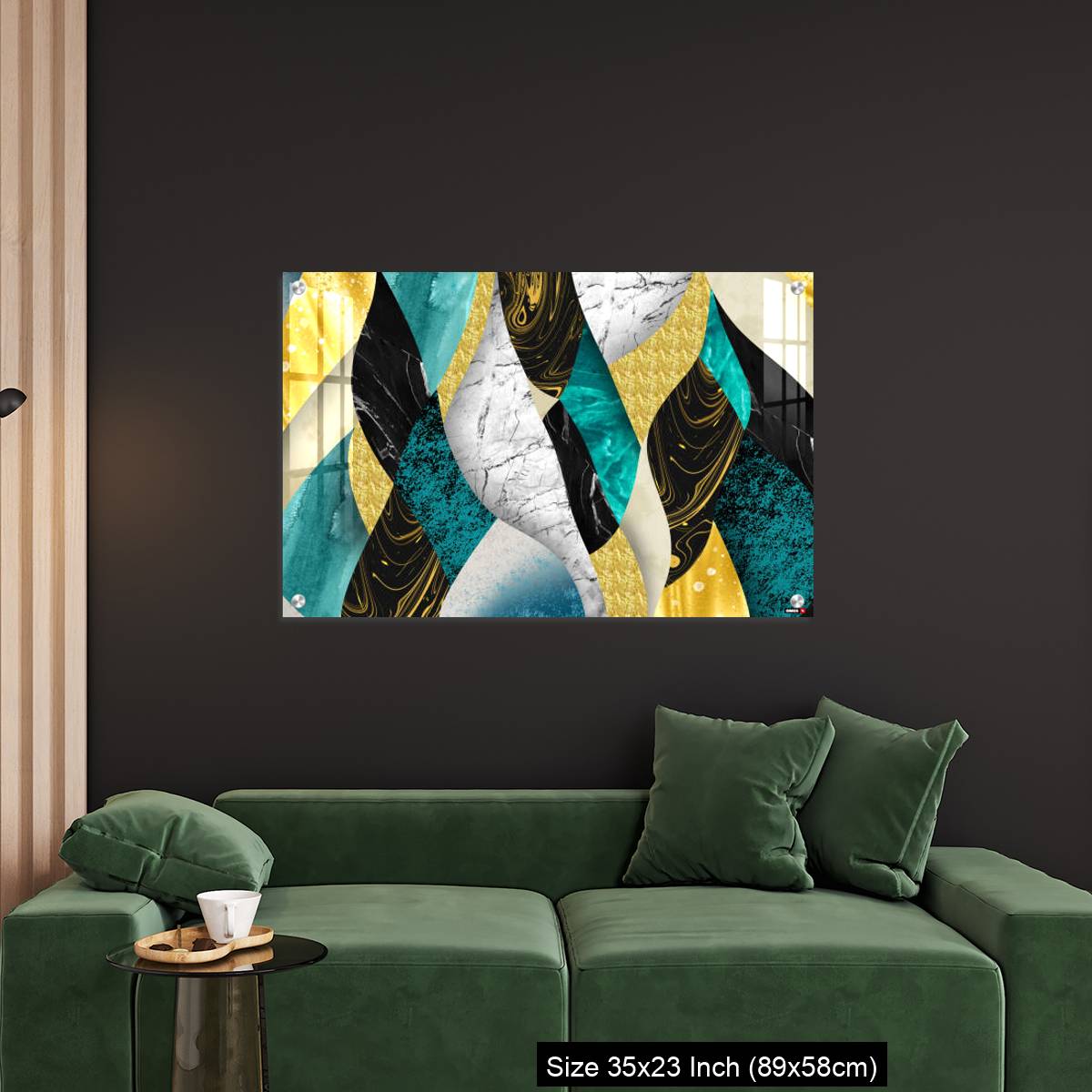OMGs Acrylic Wall Decor – Golden, blue, turquoise, black, gray, white and gray marble background - Image 11