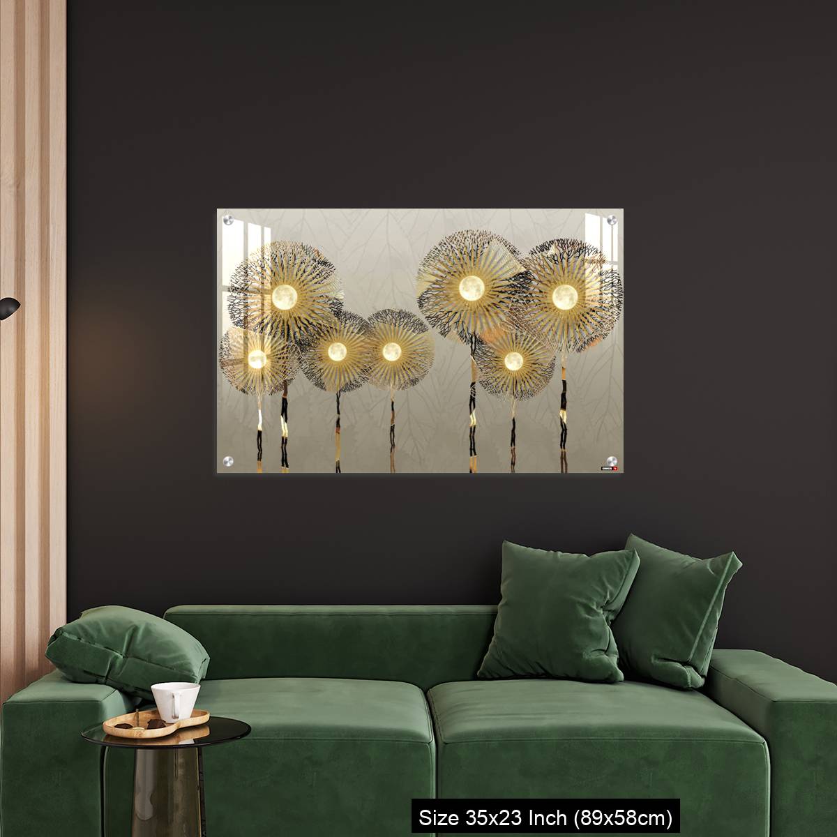 OMGs Acrylic Wall Decor – Golden silhouettes dandelion in light background - Image 11