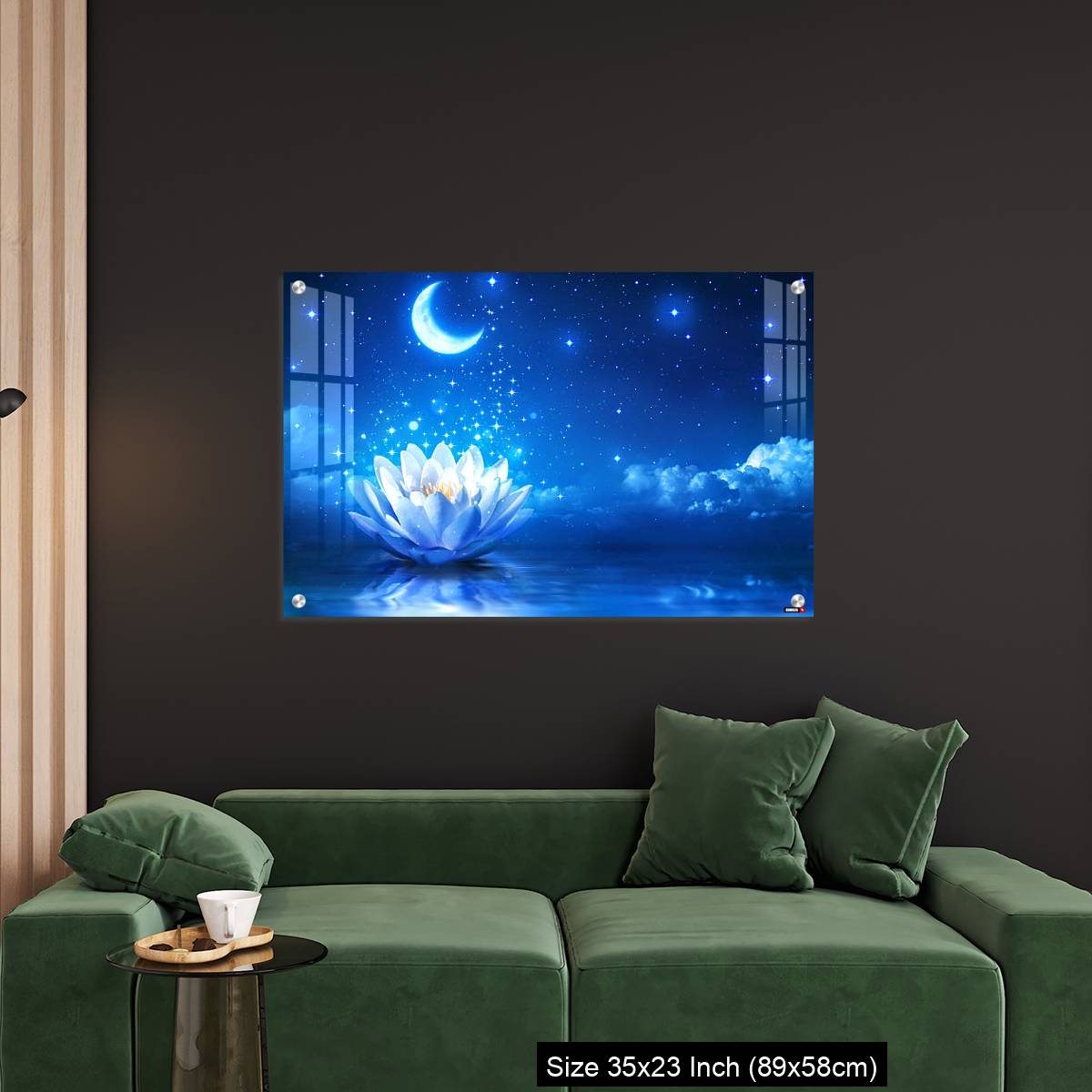 OMGs Acrylic Wall Decor – fairytale and magic blue background  - lily and moon - Image 11