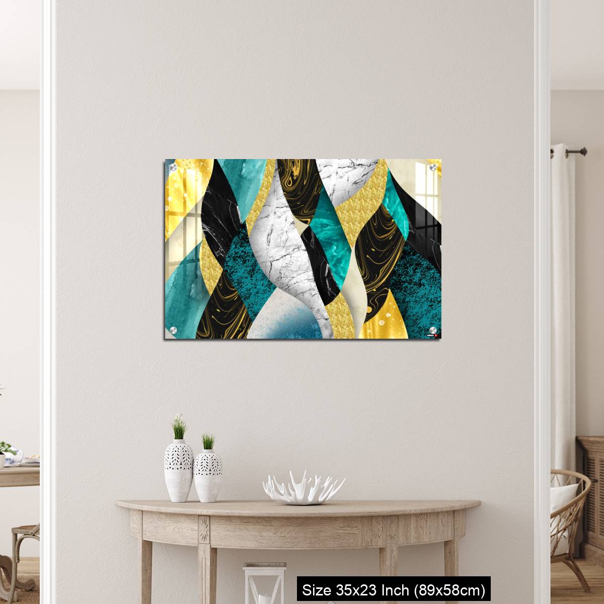 OMGs Acrylic Wall Decor – Golden, blue, turquoise, black, gray, white and gray marble background - Image 12