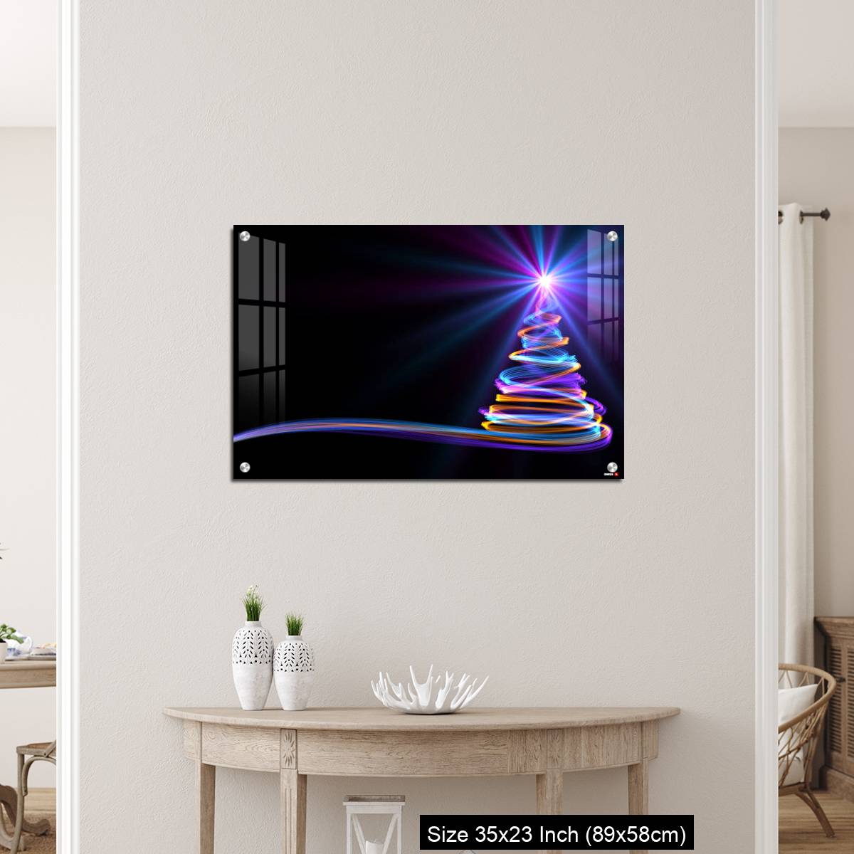 OMGs Acrylic Wall Decor – Christmas Tree From Yellow, Blue And Purple Neon Streaks - Image 12