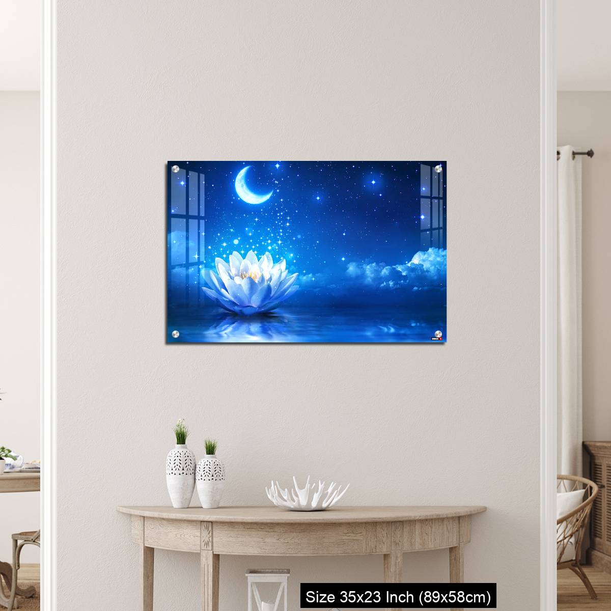OMGs Acrylic Wall Decor – fairytale and magic blue background  - lily and moon - Image 12