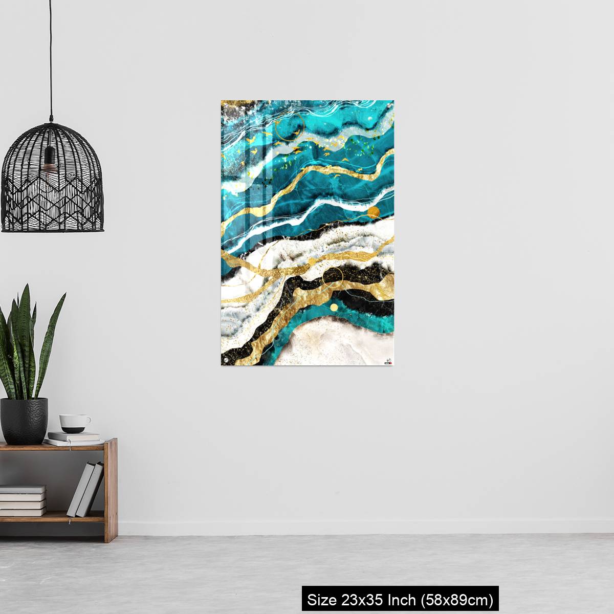 OMGs Acrylic Wall Decor – Resin geode and abstract art, functional art, like watercolor geode painting . golden and gray marble background - Image 13