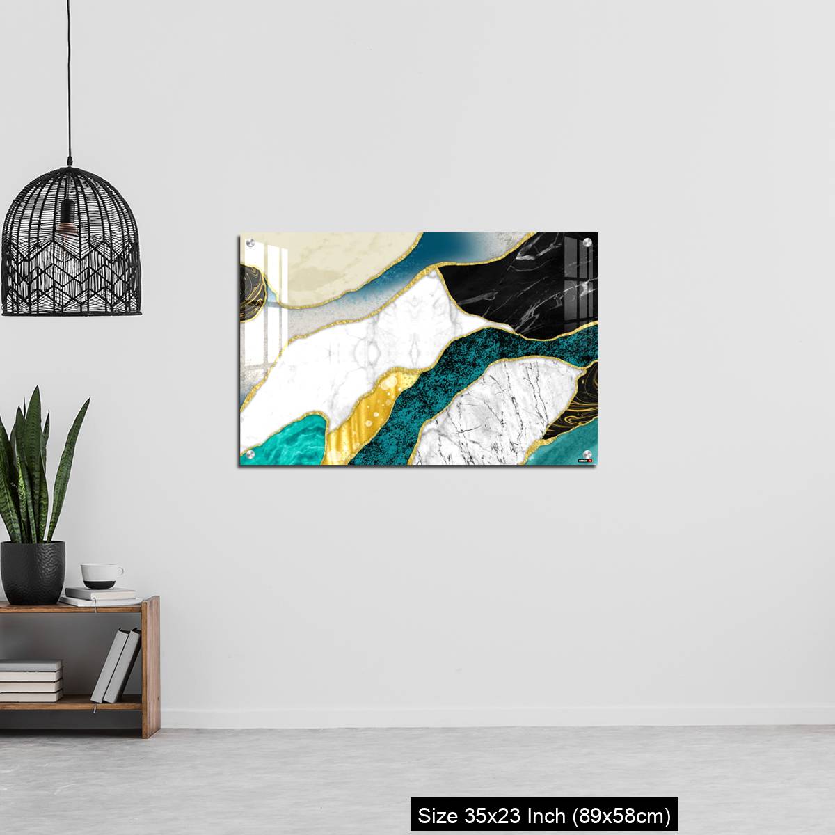 OMGs Acrylic Wall Decor – Resin geode and abstract art, functional art, like watercolor geode painting. golden, blue, turquoise, black, gray, white and gray background - Image 13