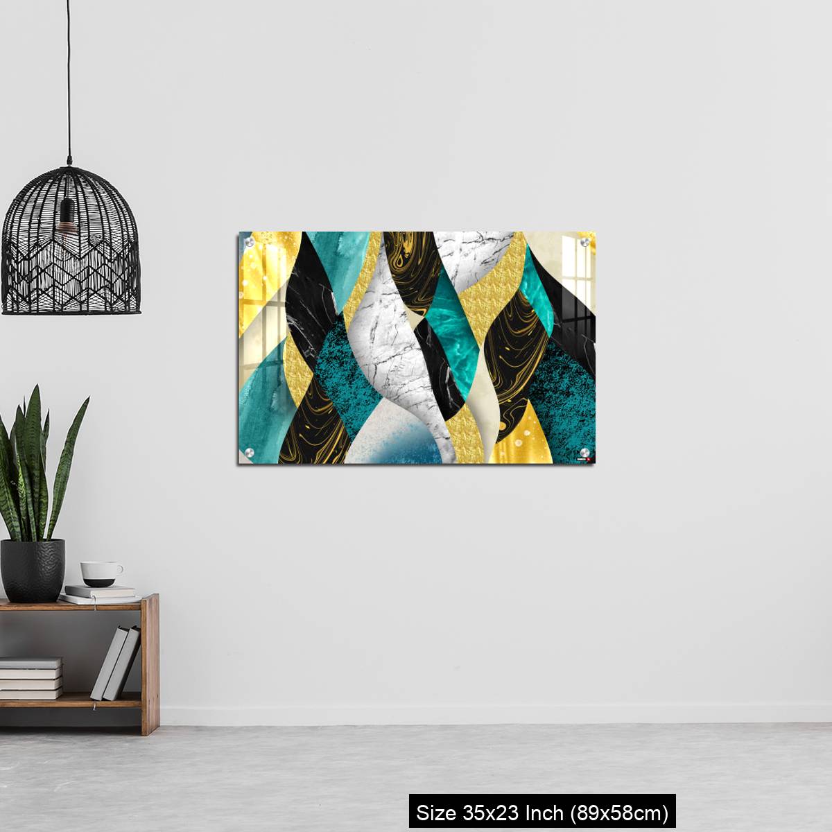 OMGs Acrylic Wall Decor – Golden, blue, turquoise, black, gray, white and gray marble background - Image 13