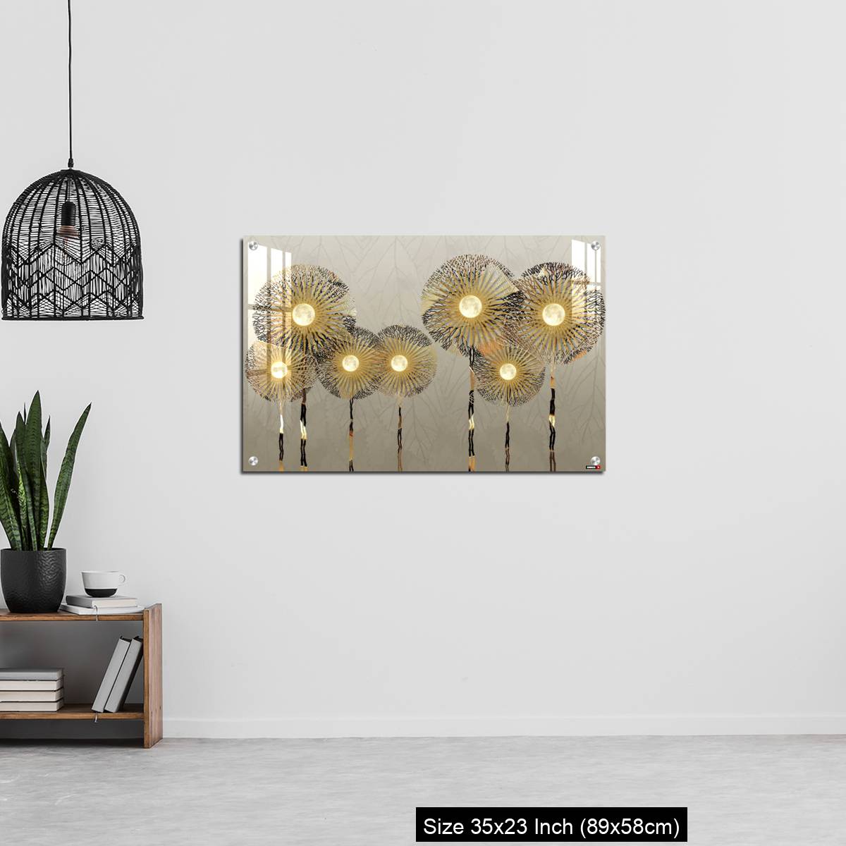 OMGs Acrylic Wall Decor – Golden silhouettes dandelion in light background - Image 13