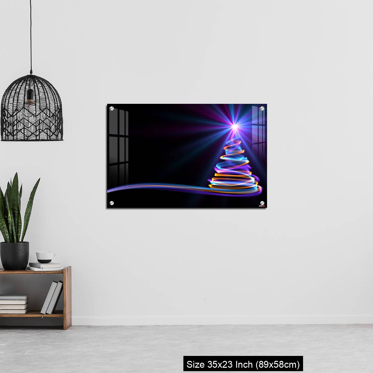 OMGs Acrylic Wall Decor – Christmas Tree From Yellow, Blue And Purple Neon Streaks - Image 13