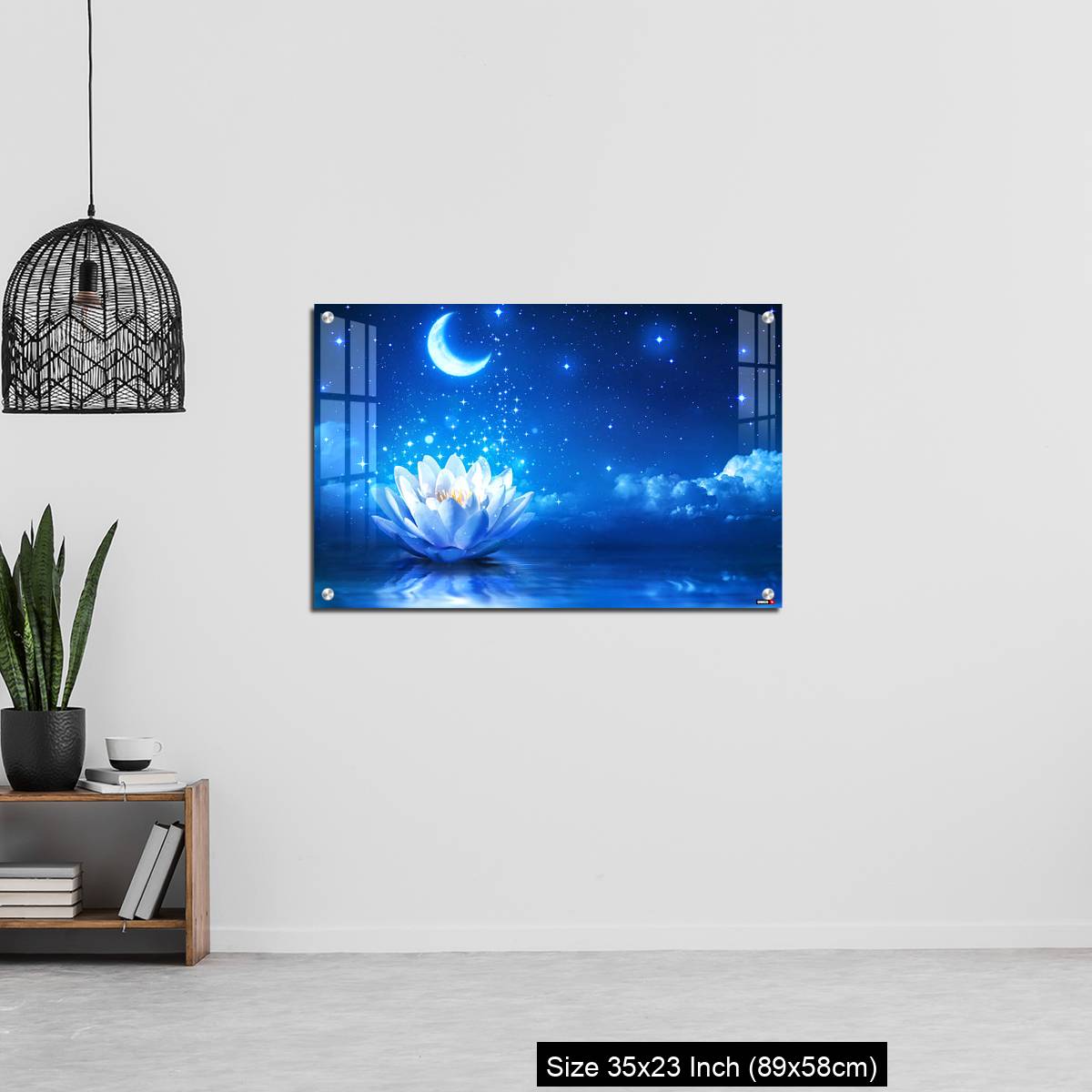 OMGs Acrylic Wall Decor – fairytale and magic blue background  - lily and moon - Image 13