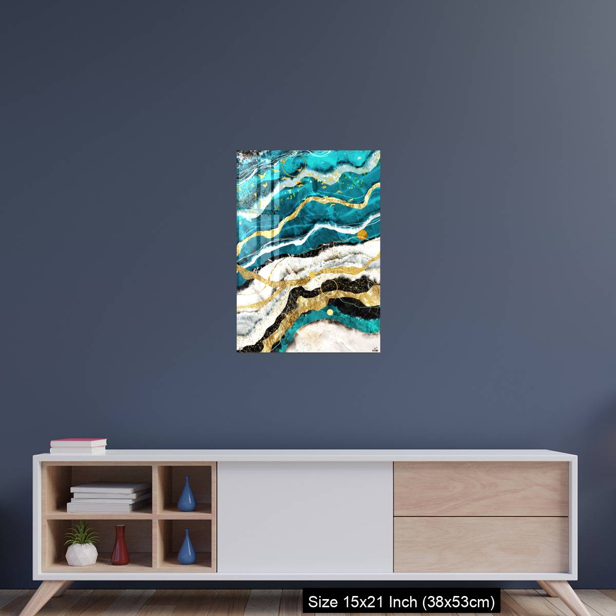 OMGs Acrylic Wall Decor – Resin geode and abstract art, functional art, like watercolor geode painting . golden and gray marble background - Image 15