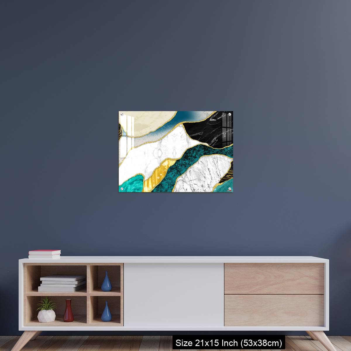 OMGs Acrylic Wall Decor – Resin geode and abstract art, functional art, like watercolor geode painting. golden, blue, turquoise, black, gray, white and gray background - Image 15