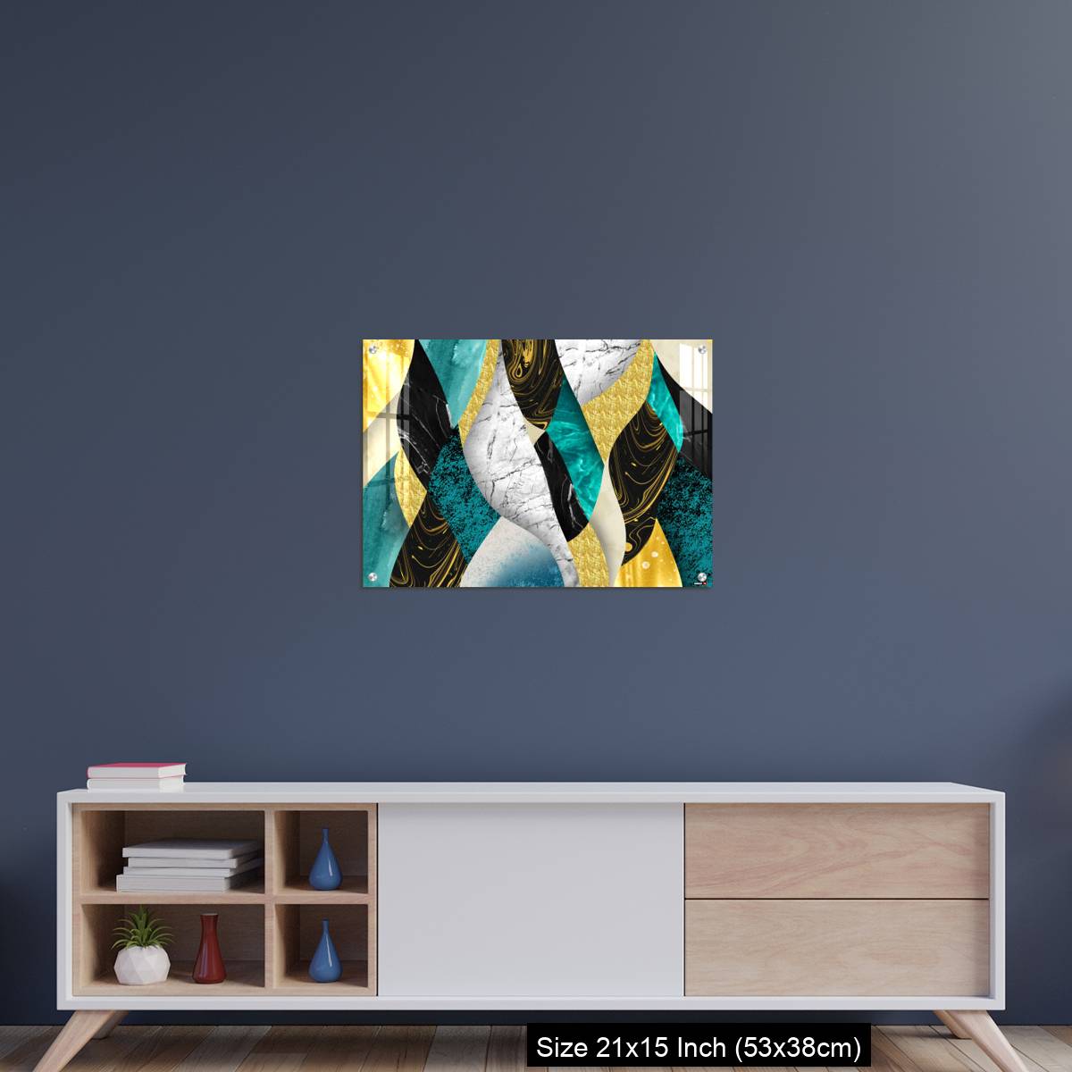 OMGs Acrylic Wall Decor – Golden, blue, turquoise, black, gray, white and gray marble background - Image 15
