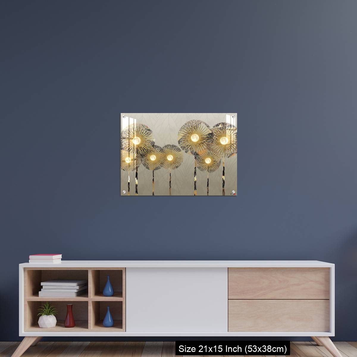 OMGs Acrylic Wall Decor – Golden silhouettes dandelion in light background - Image 15