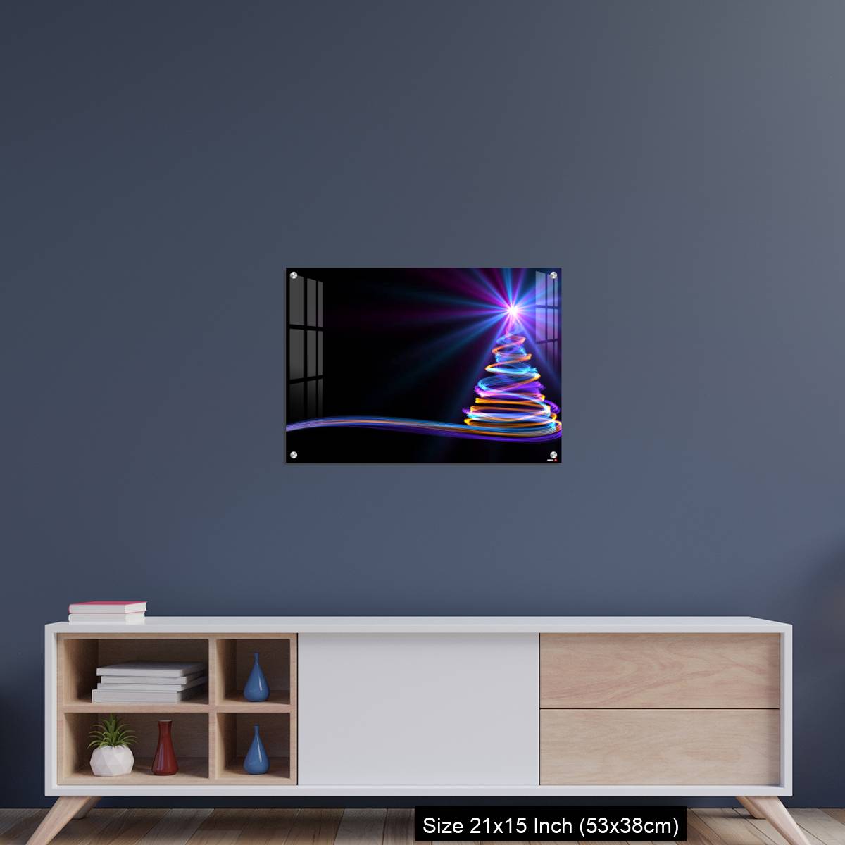 OMGs Acrylic Wall Decor – Christmas Tree From Yellow, Blue And Purple Neon Streaks - Image 15