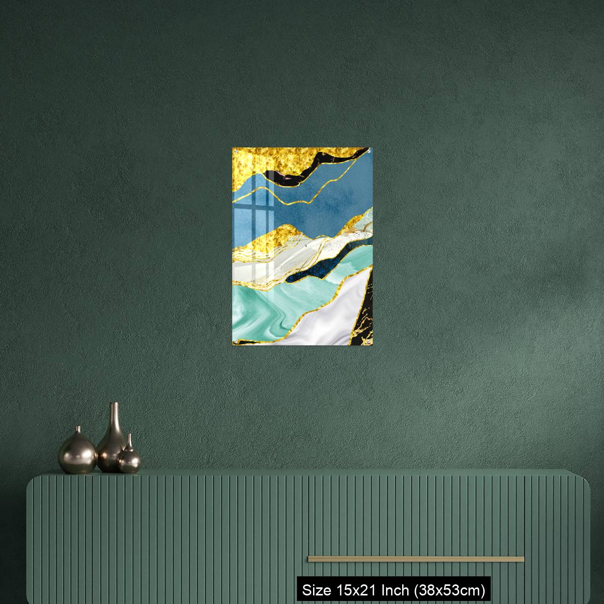 OMGs Acrylic Wall Decor – Golden, blue, turquoise, black, gray, white and gray background - Image 16