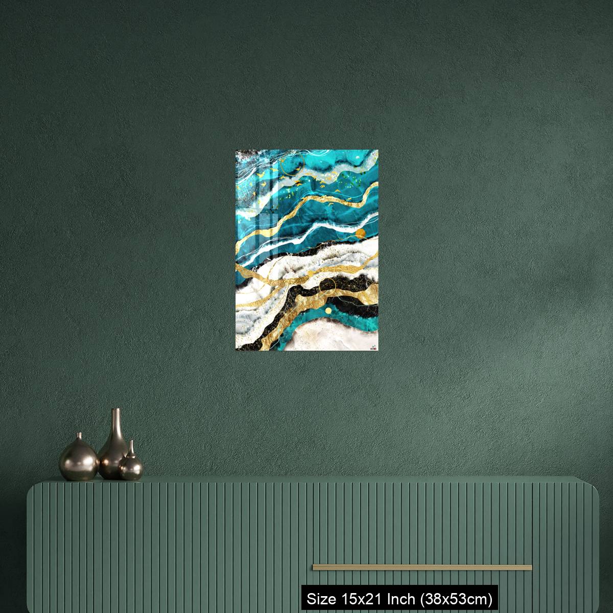 OMGs Acrylic Wall Decor – Resin geode and abstract art, functional art, like watercolor geode painting . golden and gray marble background - Image 16