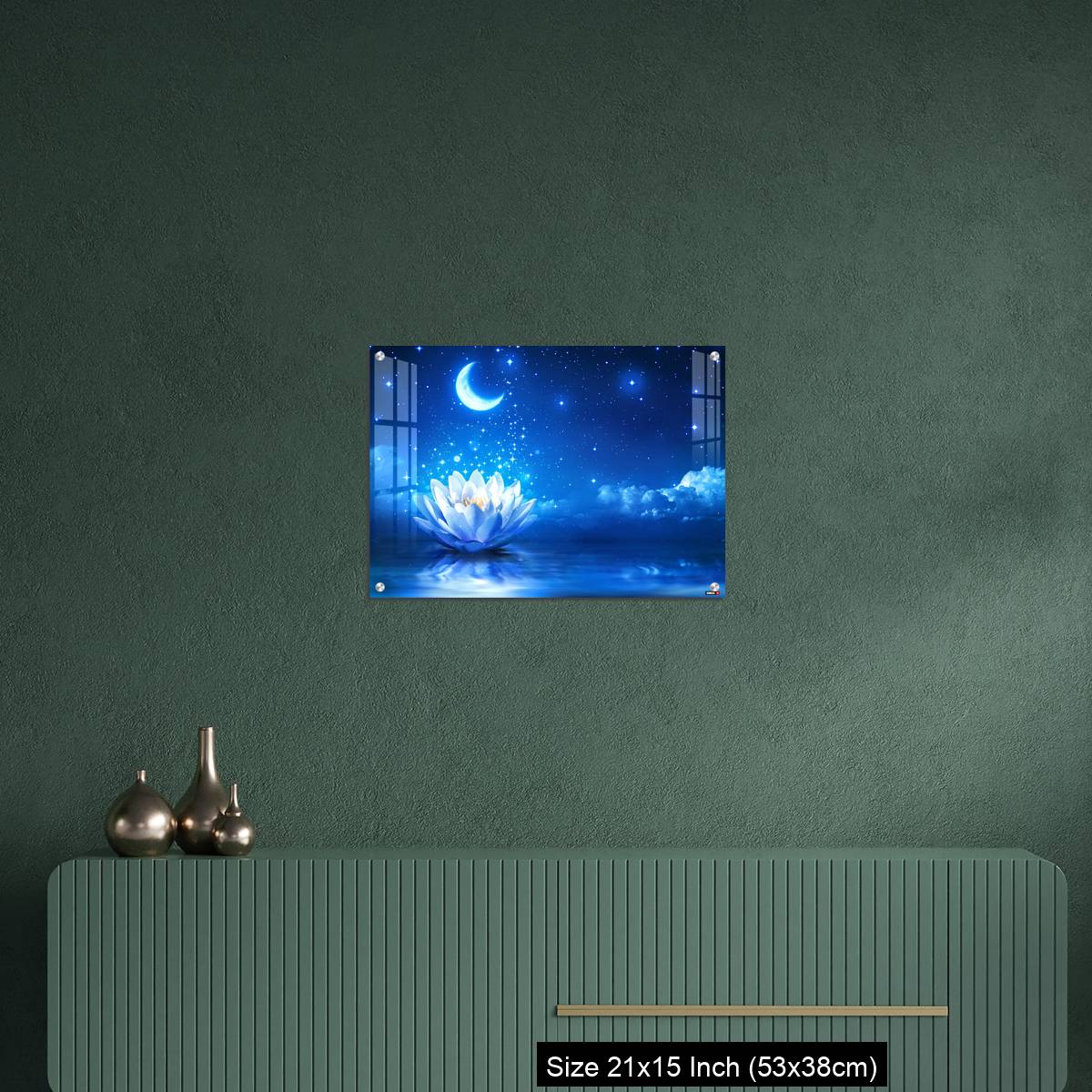 OMGs Acrylic Wall Decor – fairytale and magic blue background  - lily and moon - Image 16