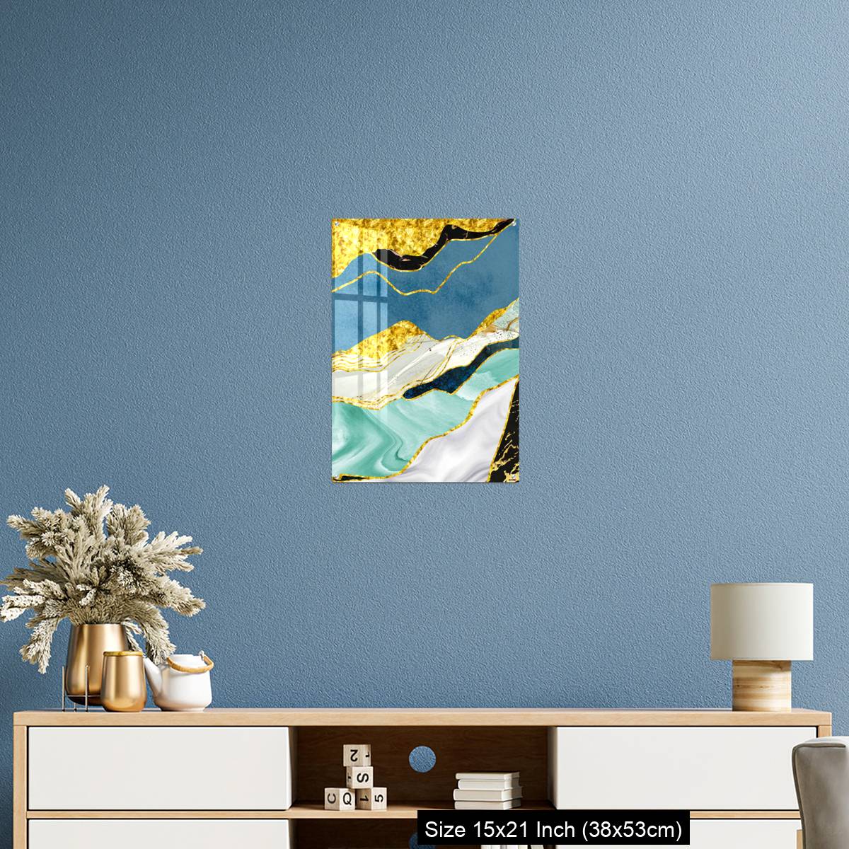 OMGs Acrylic Wall Decor – Golden, blue, turquoise, black, gray, white and gray background - Image 17