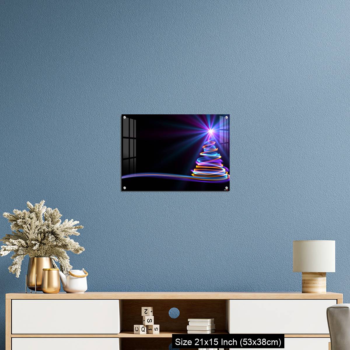 OMGs Acrylic Wall Decor – Christmas Tree From Yellow, Blue And Purple Neon Streaks - Image 17