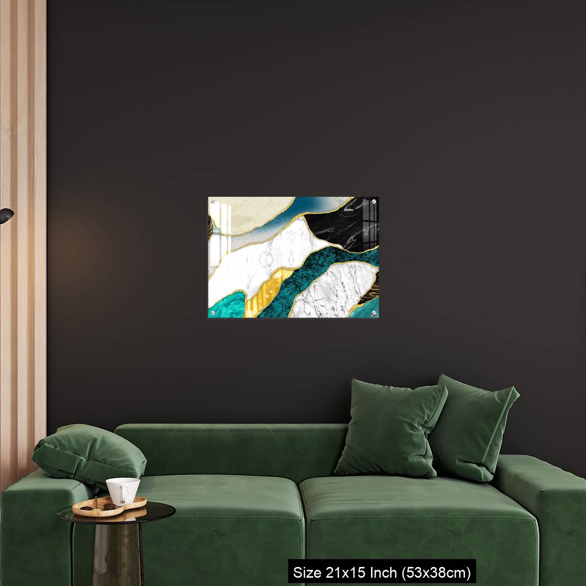 OMGs Acrylic Wall Decor – Resin geode and abstract art, functional art, like watercolor geode painting. golden, blue, turquoise, black, gray, white and gray background - Image 18