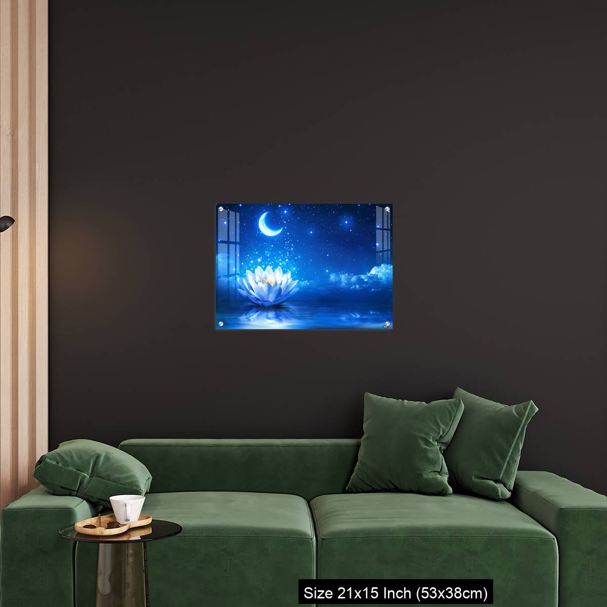 OMGs Acrylic Wall Decor – fairytale and magic blue background  - lily and moon - Image 18