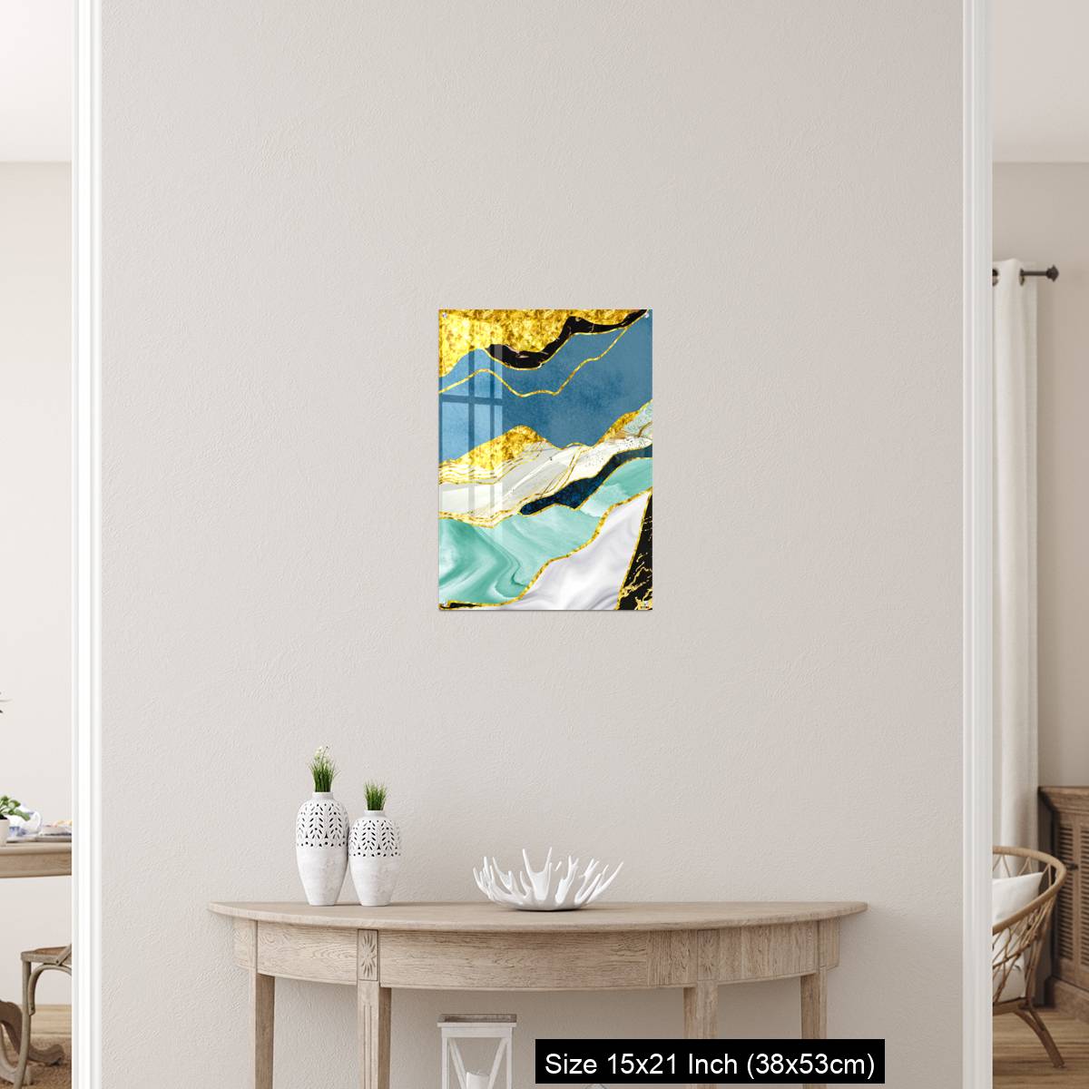 OMGs Acrylic Wall Decor – Golden, blue, turquoise, black, gray, white and gray background - Image 19