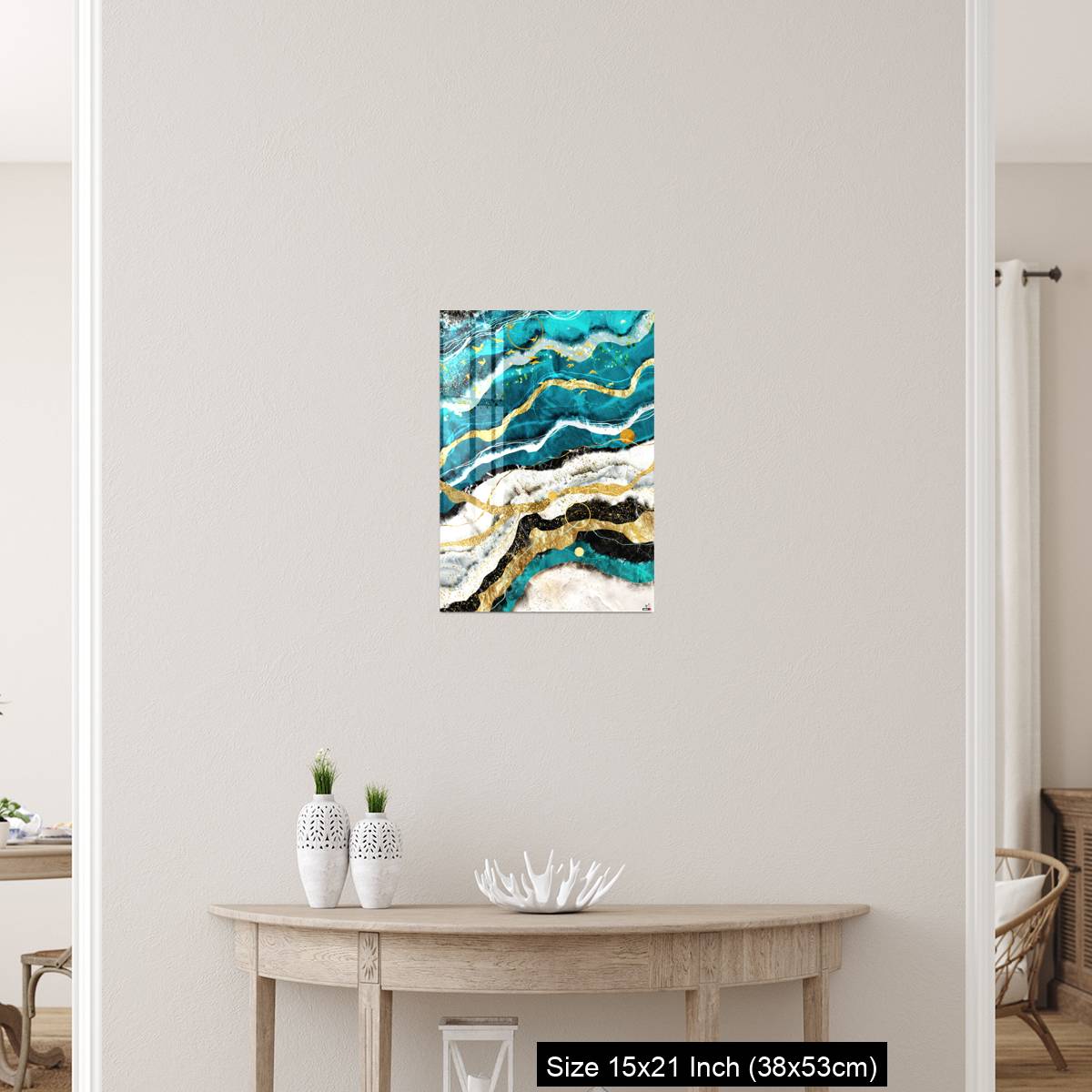 OMGs Acrylic Wall Decor – Resin geode and abstract art, functional art, like watercolor geode painting . golden and gray marble background - Image 19