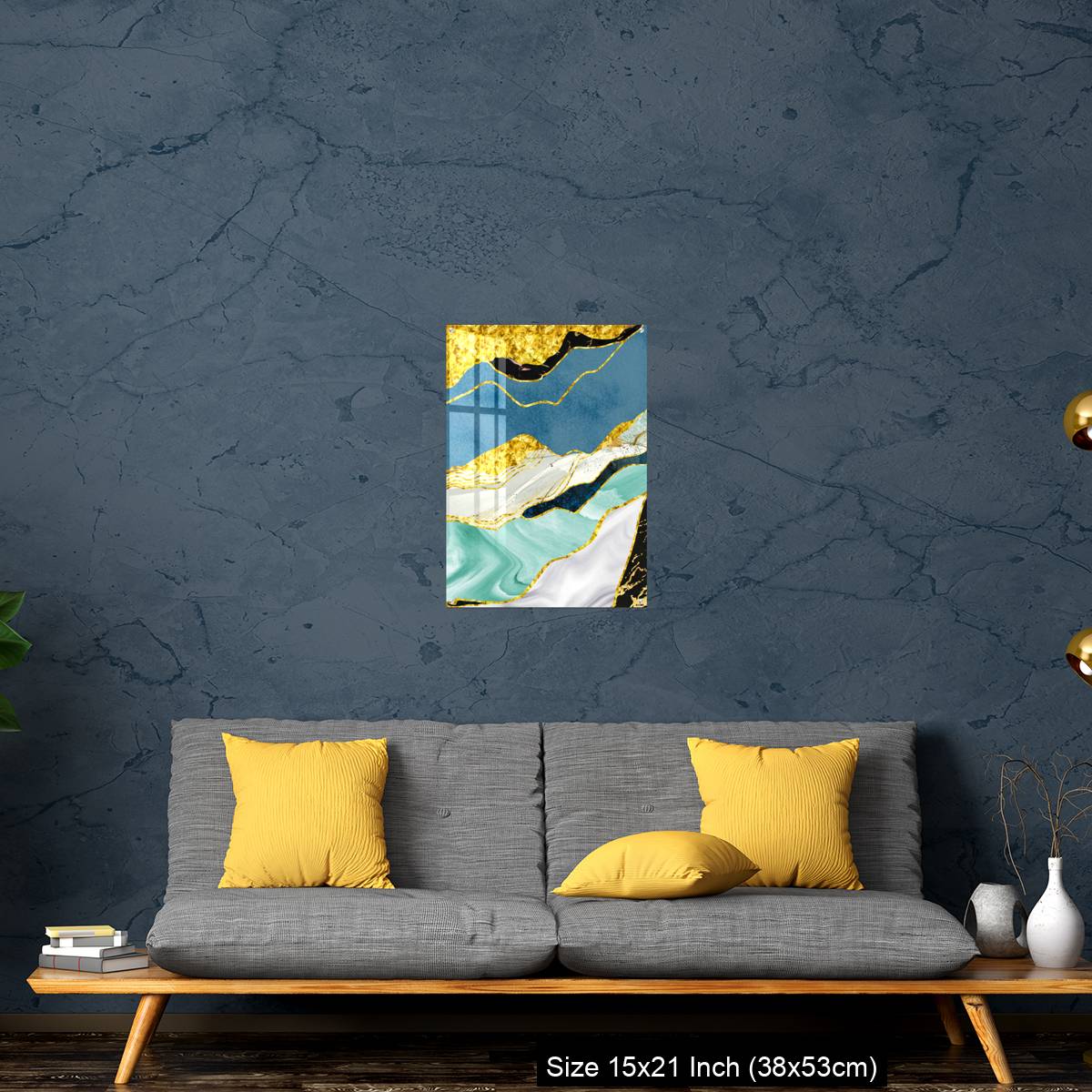 OMGs Acrylic Wall Decor – Golden, blue, turquoise, black, gray, white and gray background - Image 21