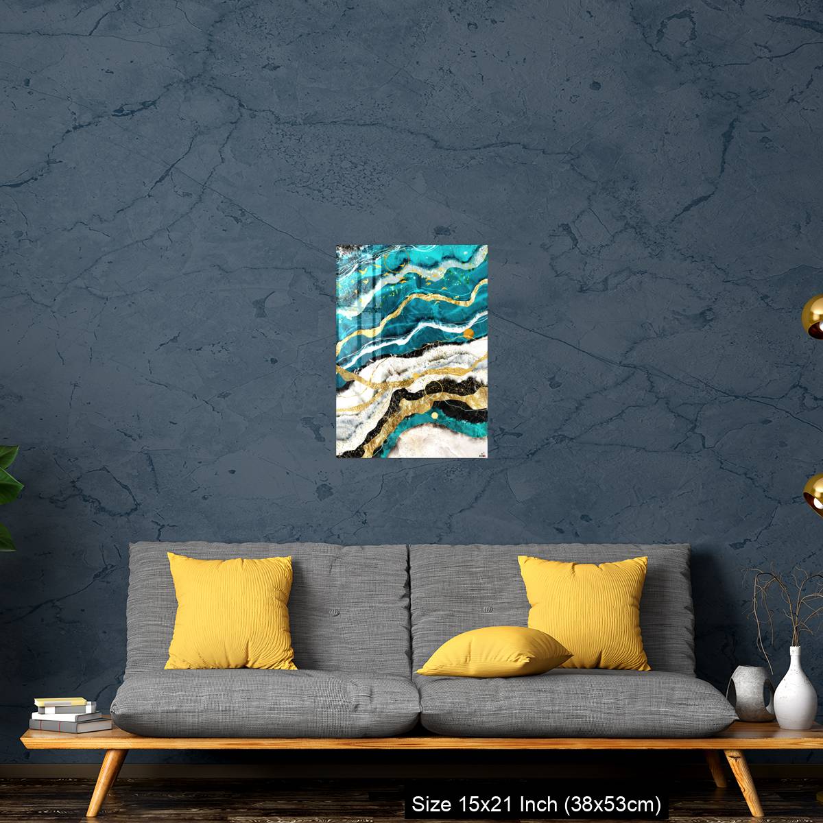OMGs Acrylic Wall Decor – Resin geode and abstract art, functional art, like watercolor geode painting . golden and gray marble background - Image 21