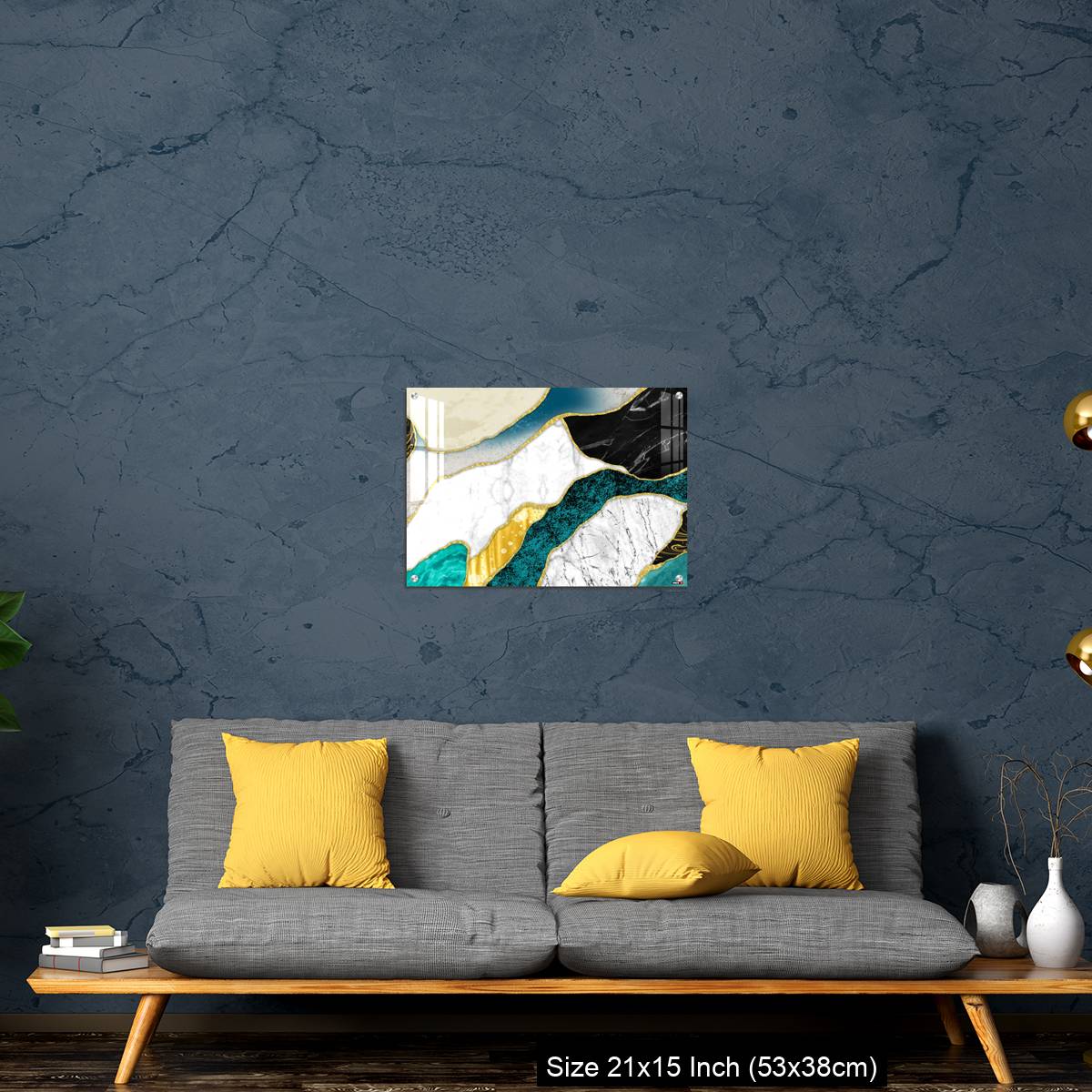 OMGs Acrylic Wall Decor – Resin geode and abstract art, functional art, like watercolor geode painting. golden, blue, turquoise, black, gray, white and gray background - Image 21