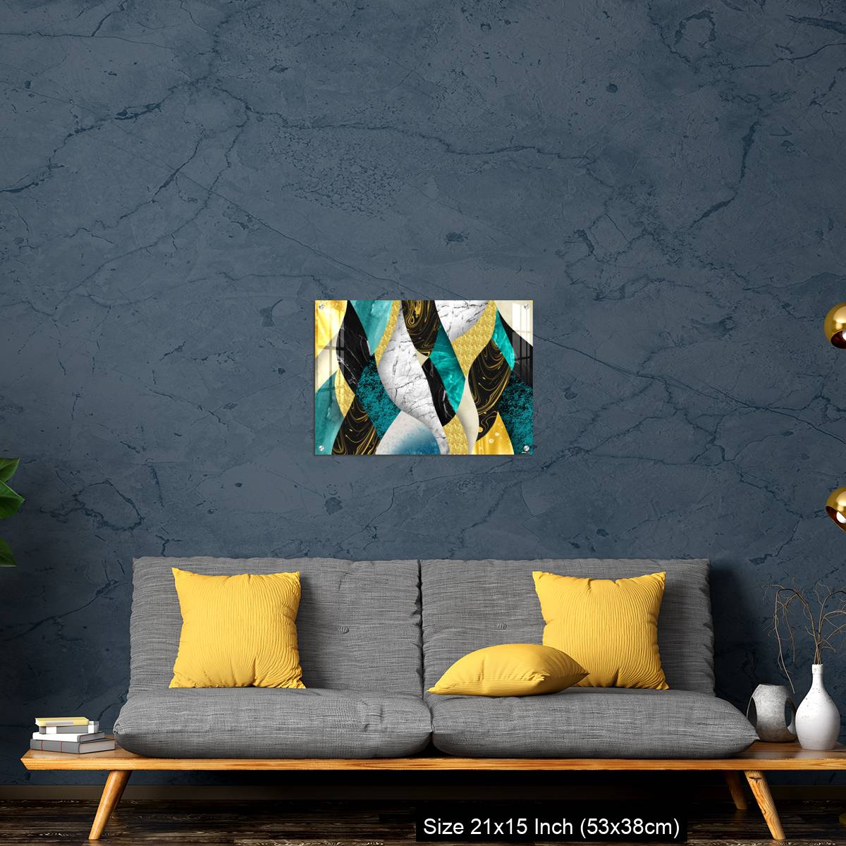 OMGs Acrylic Wall Decor – Golden, blue, turquoise, black, gray, white and gray marble background - Image 21