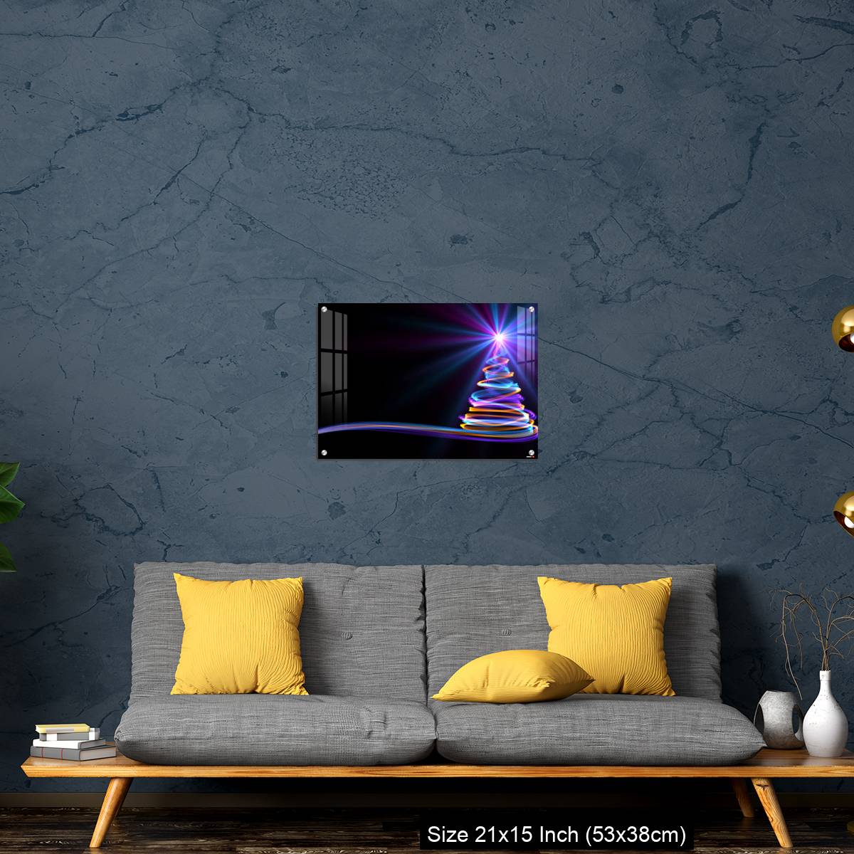 OMGs Acrylic Wall Decor – Christmas Tree From Yellow, Blue And Purple Neon Streaks - Image 21