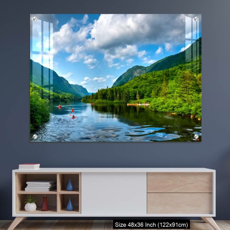 OMGs Acrylic Wall Decor – Adventurous people rafting Jacques Cartier river