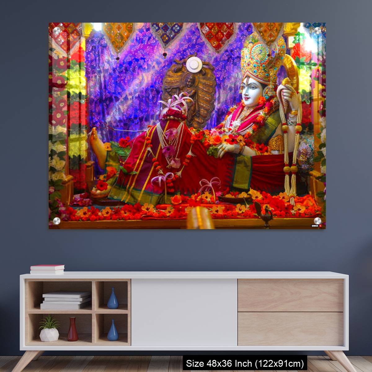 OMGs Acrylic Wall Decor – Bhalka Tirth and Prabhas Patan, Gujarat, India. Sacred religious site where Lord Krishna's feet was pierced by a hunter