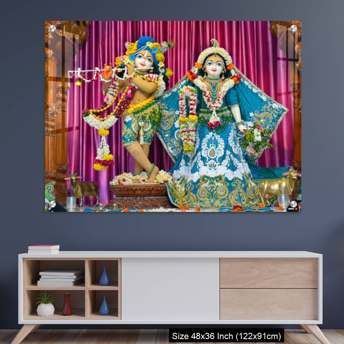 OMGs Acrylic Wall Decor – Deities of Shree Radha Gopal mandir (ISKCON) Aravade, Tasgaon near Sangli, Maharashtra.