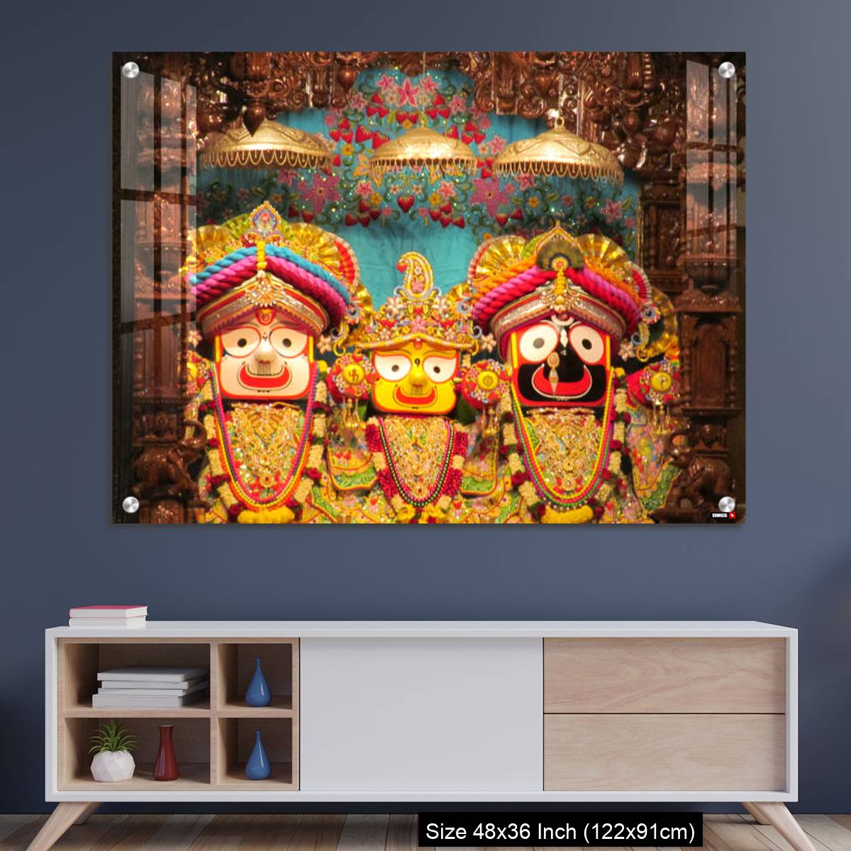 OMGs Acrylic Wall Decor – Lord Jagannath Baldev and Subadhra IDOLS at ISKCON Pune,  Maharashtra, India