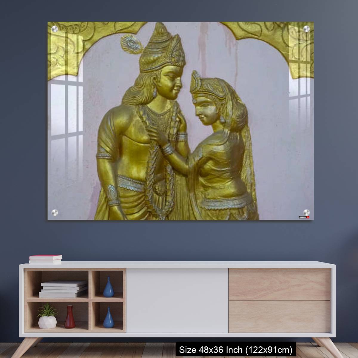 OMGs Acrylic Wall Decor – Sri Krishna and rukmani marriage a wall art image