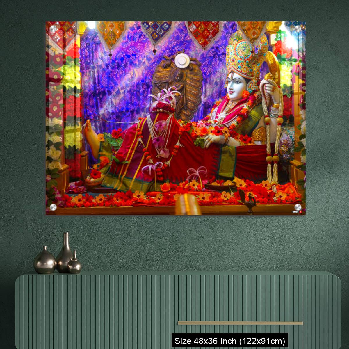 OMGs Acrylic Wall Decor – Bhalka Tirth and Prabhas Patan, Gujarat, India. Sacred religious site where Lord Krishna's feet was pierced by a hunter - Image 2