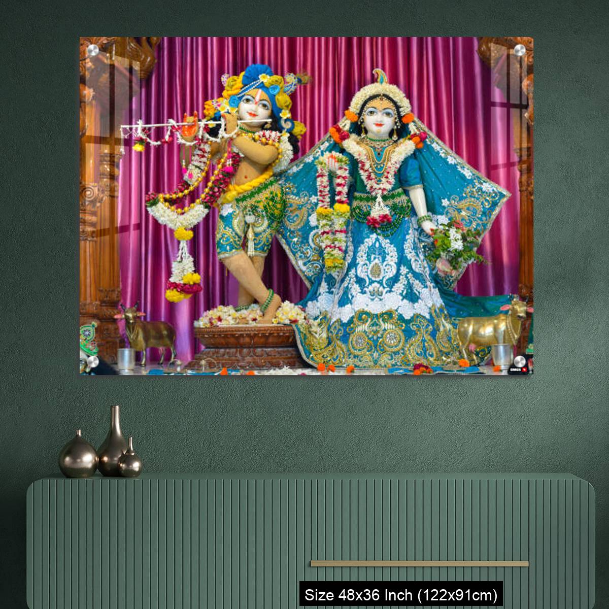OMGs Acrylic Wall Decor – Deities of Shree Radha Gopal mandir (ISKCON) Aravade, Tasgaon near Sangli, Maharashtra. - Image 2