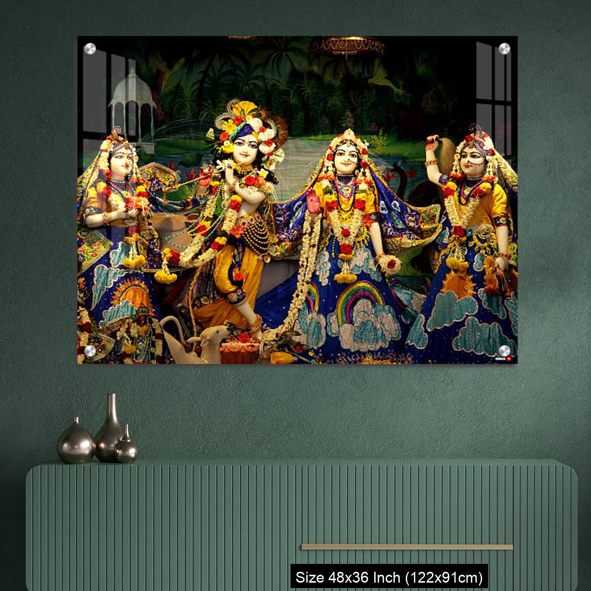 OMGs Acrylic Wall Decor – Hindu God lord Krishna with his wife Radha - Image 2