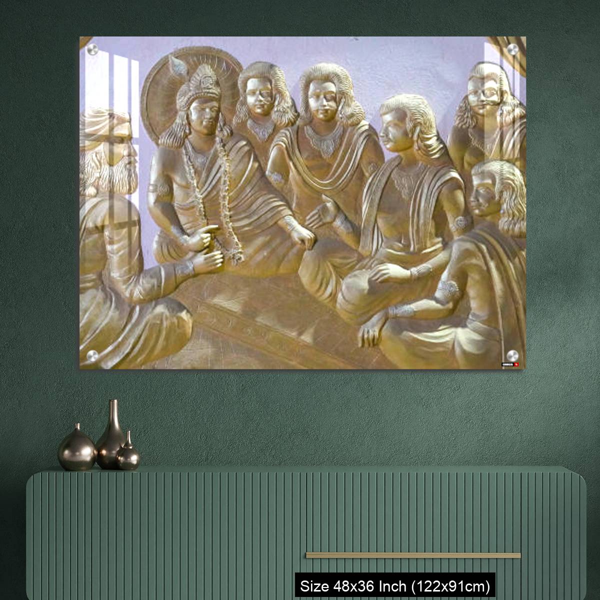 OMGs Acrylic Wall Decor – Krishna with pandwas a wall art image - Image 2