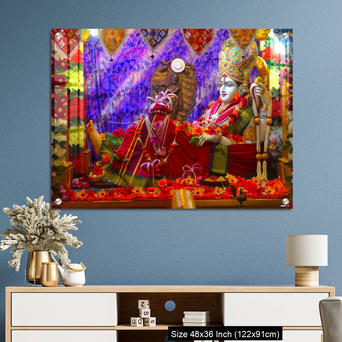 OMGs Acrylic Wall Decor – Bhalka Tirth and Prabhas Patan, Gujarat, India. Sacred religious site where Lord Krishna's feet was pierced by a hunter - Image 3