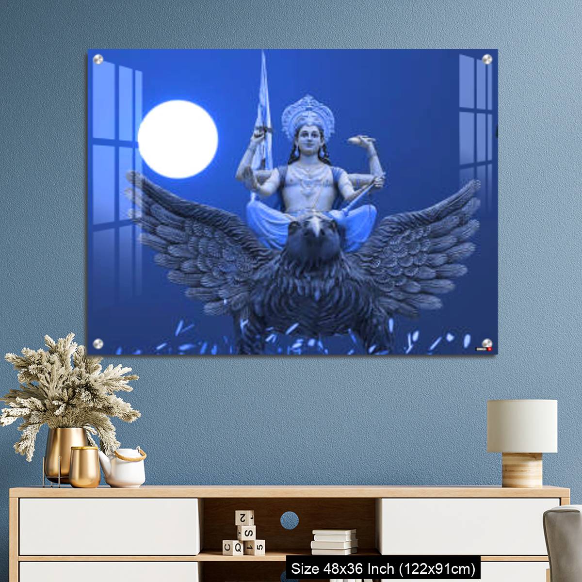 OMGs Acrylic Wall Decor – Blue Dreamy Vishnu god - Image 3