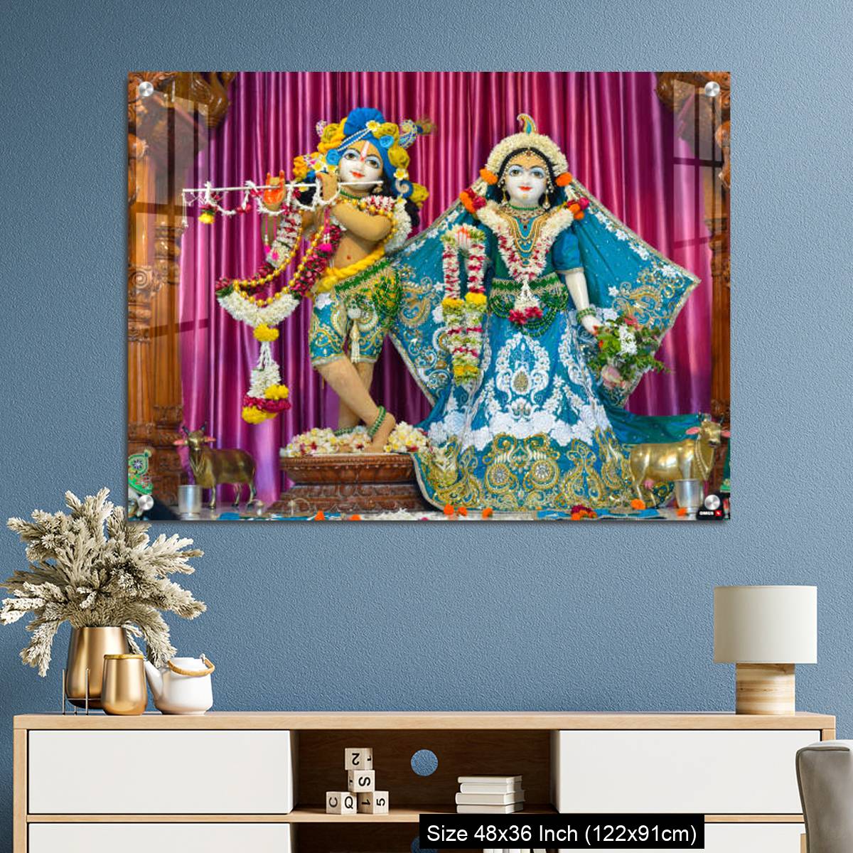 OMGs Acrylic Wall Decor – Deities of Shree Radha Gopal mandir (ISKCON) Aravade, Tasgaon near Sangli, Maharashtra. - Image 3