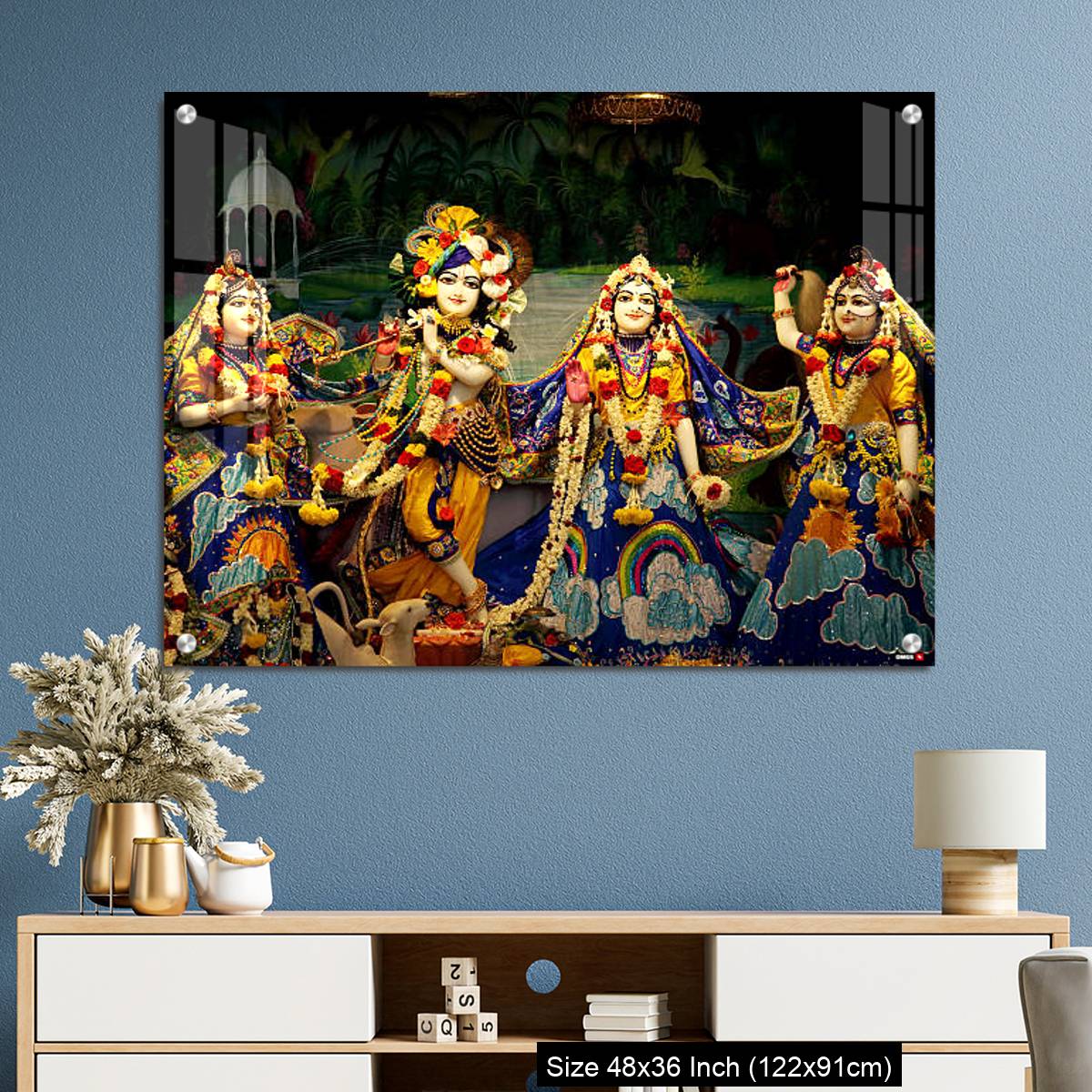 OMGs Acrylic Wall Decor – Hindu God lord Krishna with his wife Radha - Image 3