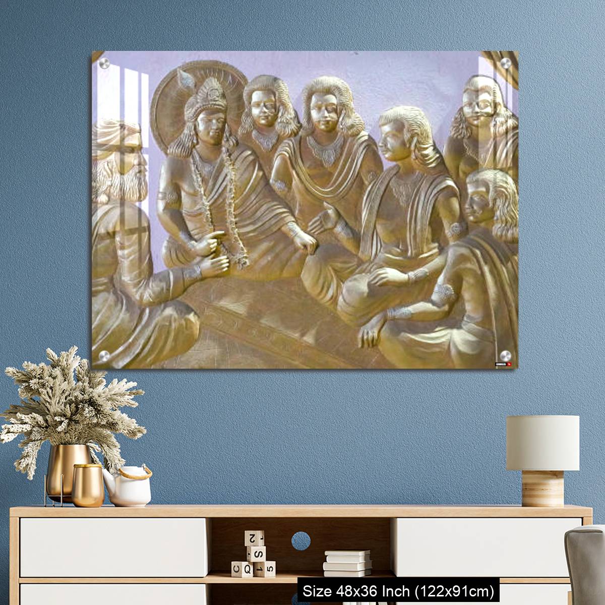 OMGs Acrylic Wall Decor – Krishna with pandwas a wall art image - Image 3
